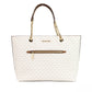 Jet Set Medium Vanilla Signature PVC Front Zip Chain Tote Bag Purse