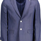 Elegant Blue Linen Classic Jacket