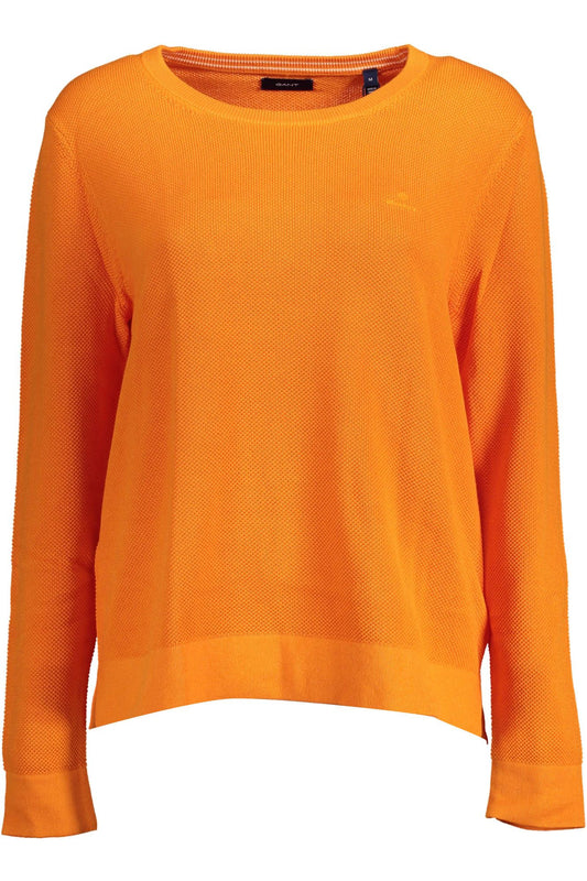 Chic Orange Embroidered Long Sleeve Shirt