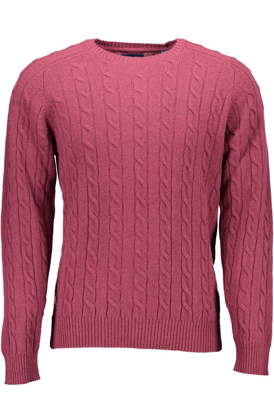 Elegant Purple Wool Sweater - Long-Sleeved Round Neck