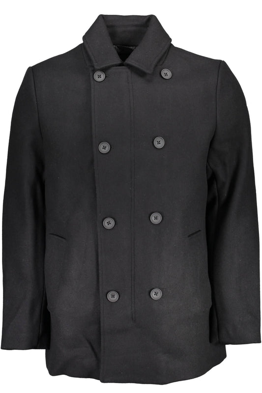 Sleek Black Long Sleeve Coat