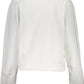 Chic White Printed Sweatshirt with Rhinestones