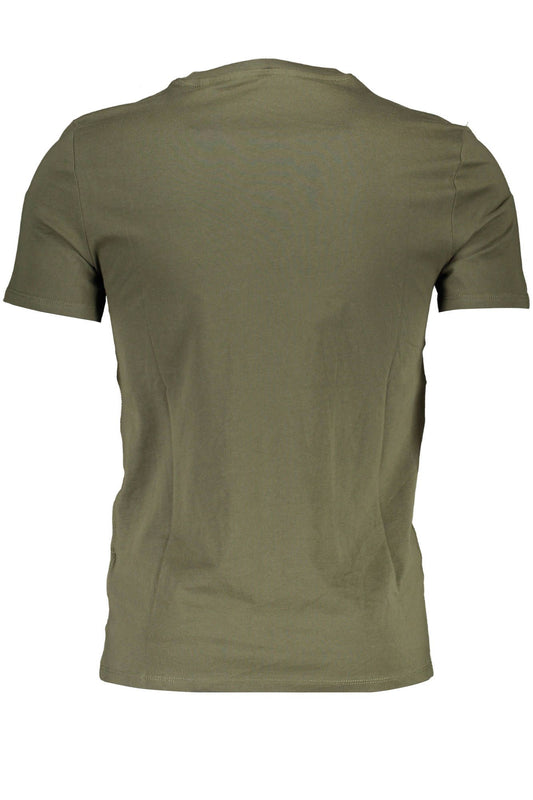 Slim-Fit Green Tee with Iconic Logo