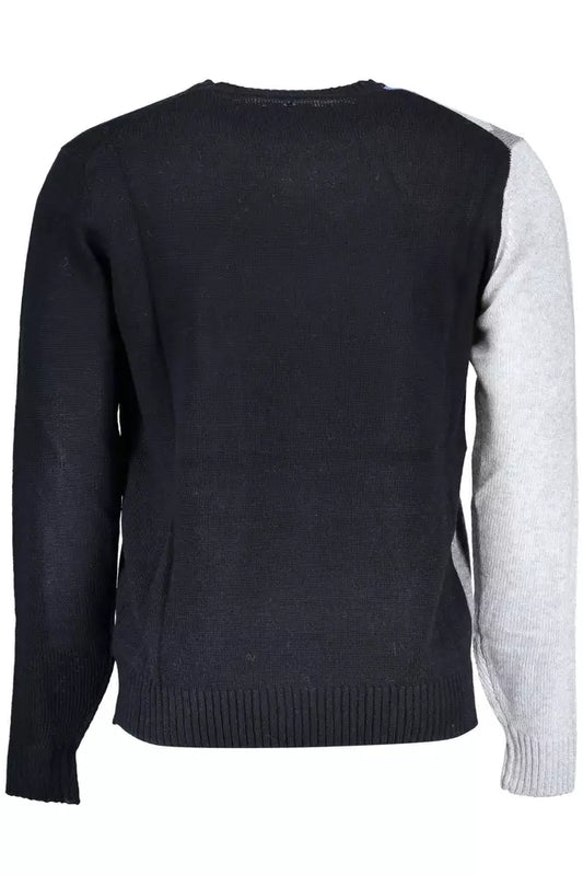 Elegant Blue Alpaca Blend Sweater for Men