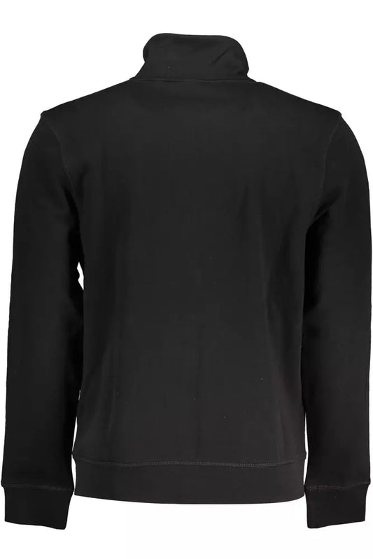 Sleek Long-Sleeved Zip Sweater in Black