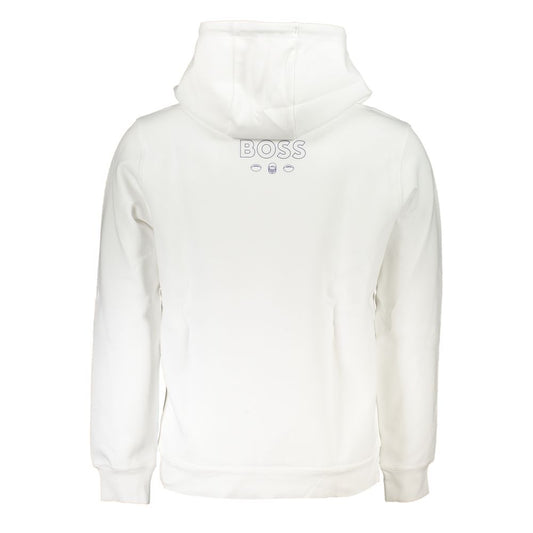 Sleek White Hooded Sweatshirt for Men