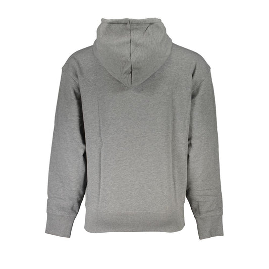 Elegant Gray Hooded Sweatshirt with Logo
