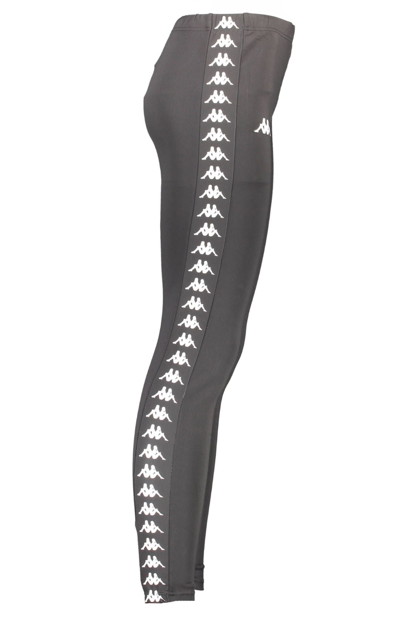 Sleek Black Polyester Leggings with Logo Detail