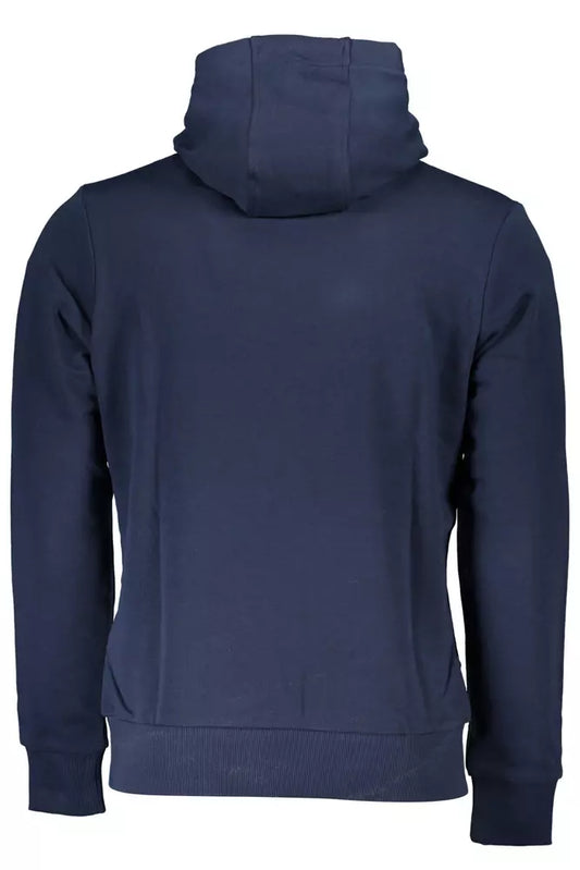 Chic Blue Hooded Sweatshirt with Embroidery Detail