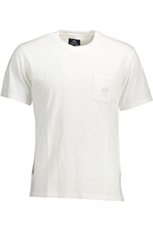 Embroidered Logo Cotton Tee in White