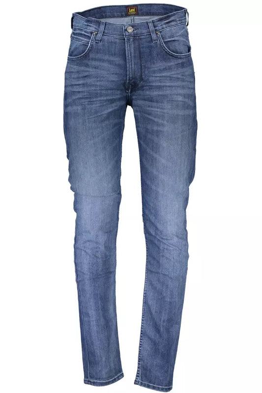 Elevated Classic Blue Jeans with Faded Effect