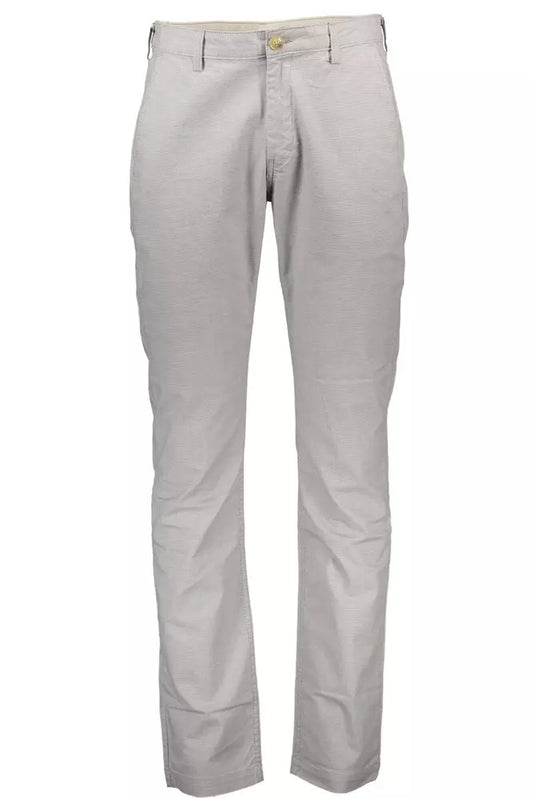 Beige Cotton Blend Trousers - Elegant Men's Wear