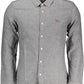 Elegant Slim Fit Gray Shirt with Italian Collar