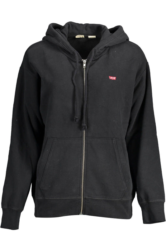 Sleek Black Hooded Zip Sweatshirt