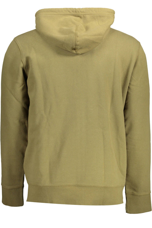 Chic Green Hooded Zip Sweatshirt