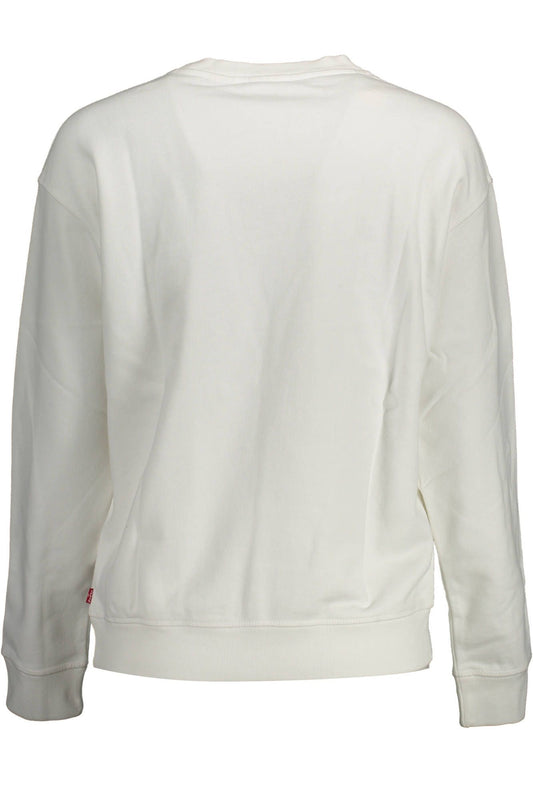 Chic White Cotton Logo Sweatshirt