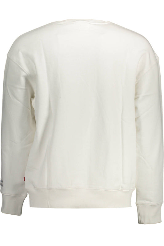 Embroidered Logo White Cotton Sweatshirt