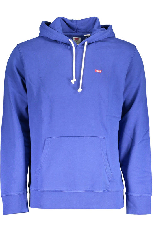 Chic Blue Hooded Sweatshirt with Signature Logo