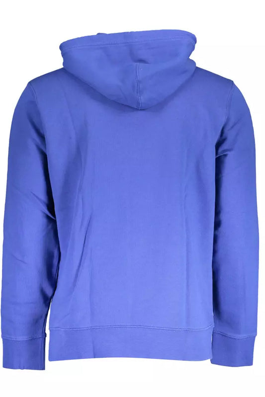 Chic Blue Cotton Hooded Sweatshirt