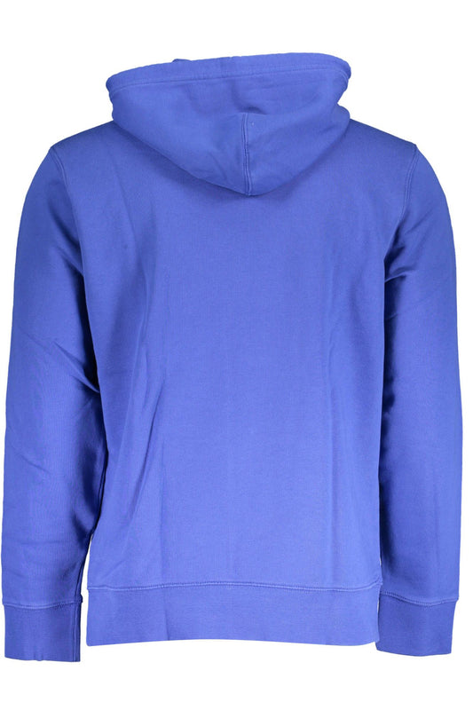 Chic Blue Hooded Sweatshirt with Signature Logo