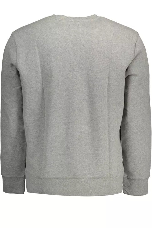 Chic Gray Long-Sleeved Logo Sweatshirt