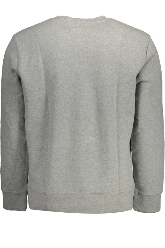 Chic Gray Cotton Sweater with Iconic Logo