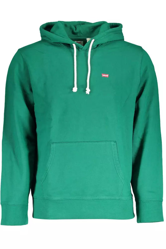 Green Cotton Hooded Sweatshirt with Logo