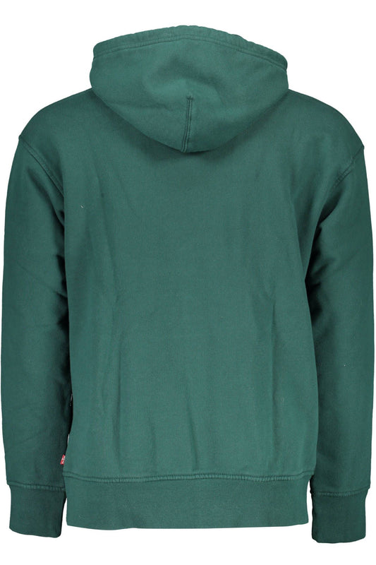 Chic Green Hooded Cotton Sweatshirt
