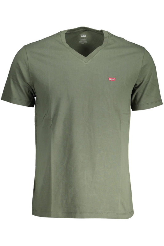 Chic V-Neck Cotton Tee in Lush Green