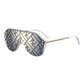 Fendi Men's Blue Lens Classic Gold Silver Monogram Sunglasses