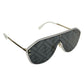 Fendi Men's Blue Lens Classic Gold Silver Monogram Sunglasses