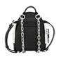 MCM Women's White Contrast Logo Leather Mini Crossbody Chain Bag