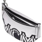 Black White Contrast Leather Mini Crossbody Chain Bag