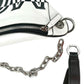 Black White Contrast Leather Mini Crossbody Chain Bag