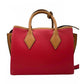 MCM Red Milano Ruby Leather Medium Tote Shoulder Bag