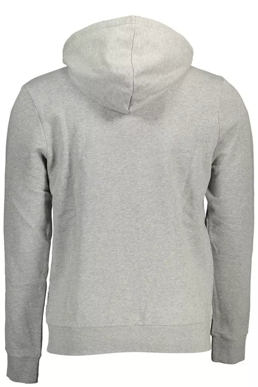 Chic Gray Hooded Sweatshirt with Zip Pocket