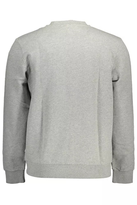 Chic Grey Cotton Sweatshirt with Iconic Print