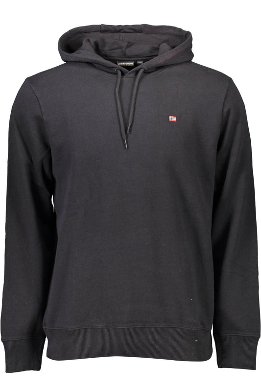 Sleek Black Organic Hooded Sweater