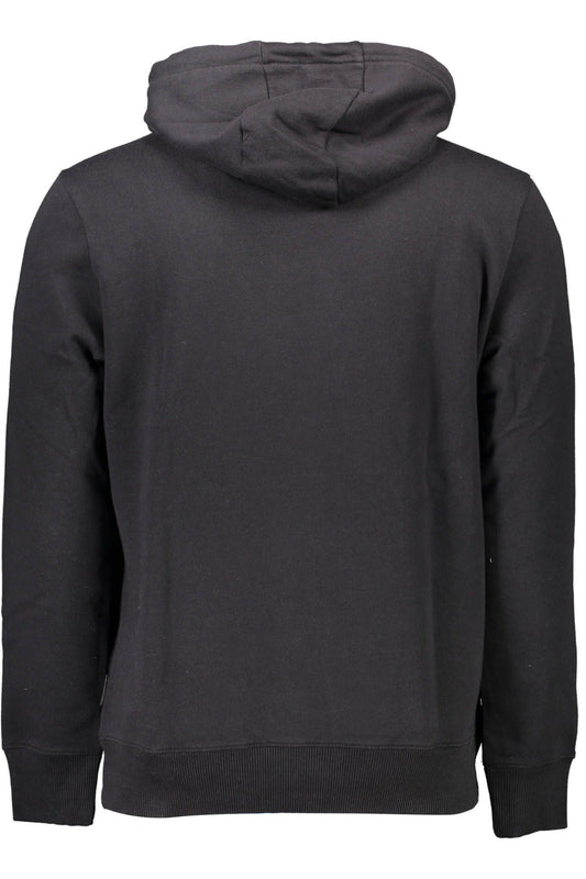Sleek Black Organic Hooded Sweater