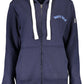 Chic Blue Hooded Sweatshirt with Print and Logo