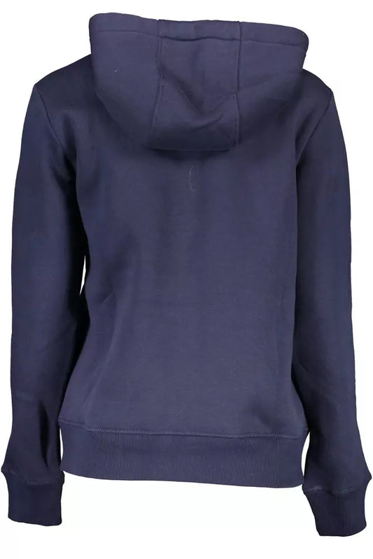 Cozy Blue Cotton-Blend Hooded Sweatshirt