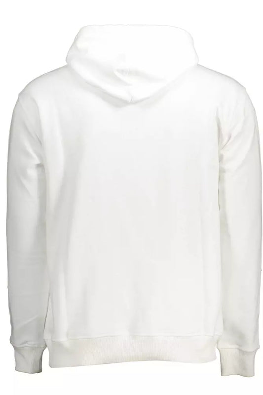 Sleek White Cotton Hooded Sweatshirt
