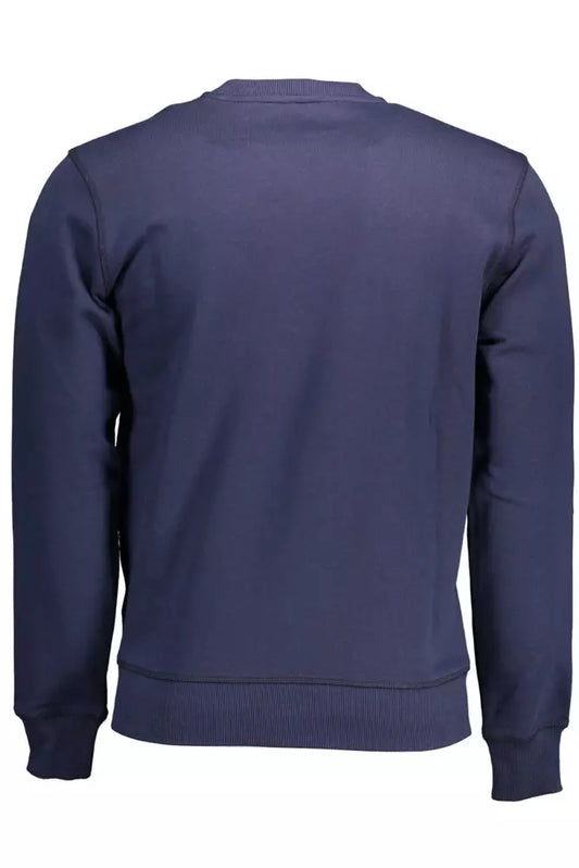 Sleek Blue Cotton Crewneck Sweatshirt