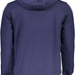 Chic Blue Hooded Sweatshirt with Central Pocket
