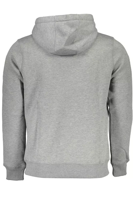 Elegant Gray Hooded Sweatshirt with Logo