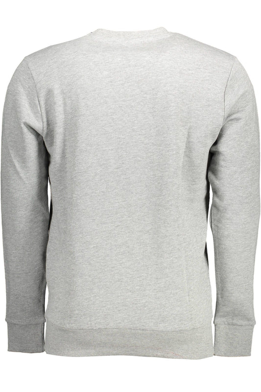 Chic Gray Cotton Crew Neck Sweater