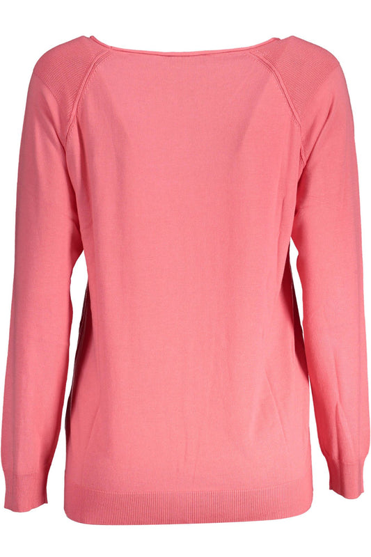 Chic Pink Contrast Detail Sweater