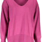 Eco-Chic Purple Wool Blend V-Neck Sweater