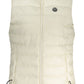 Chic White Sleeveless Jacket with Logo Detail