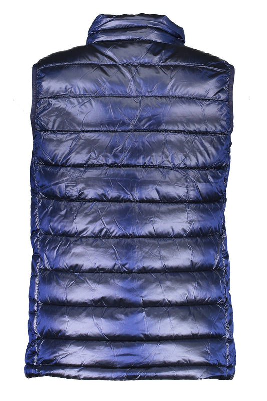 Sleek Sleeveless Blue Polyamide Jacket